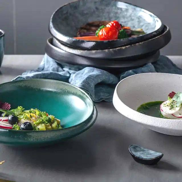 Enhabit Oasis Curved Serving Bowl - Nori Green