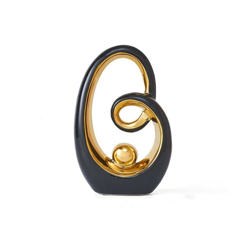 Enhabit Oracle Ceramic Sculpture - Black Gold