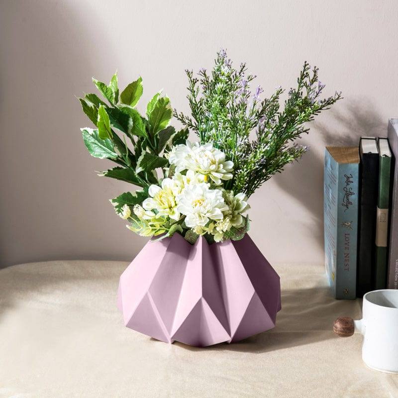 Enhabit Origami Porcelain Vase Short - Pink