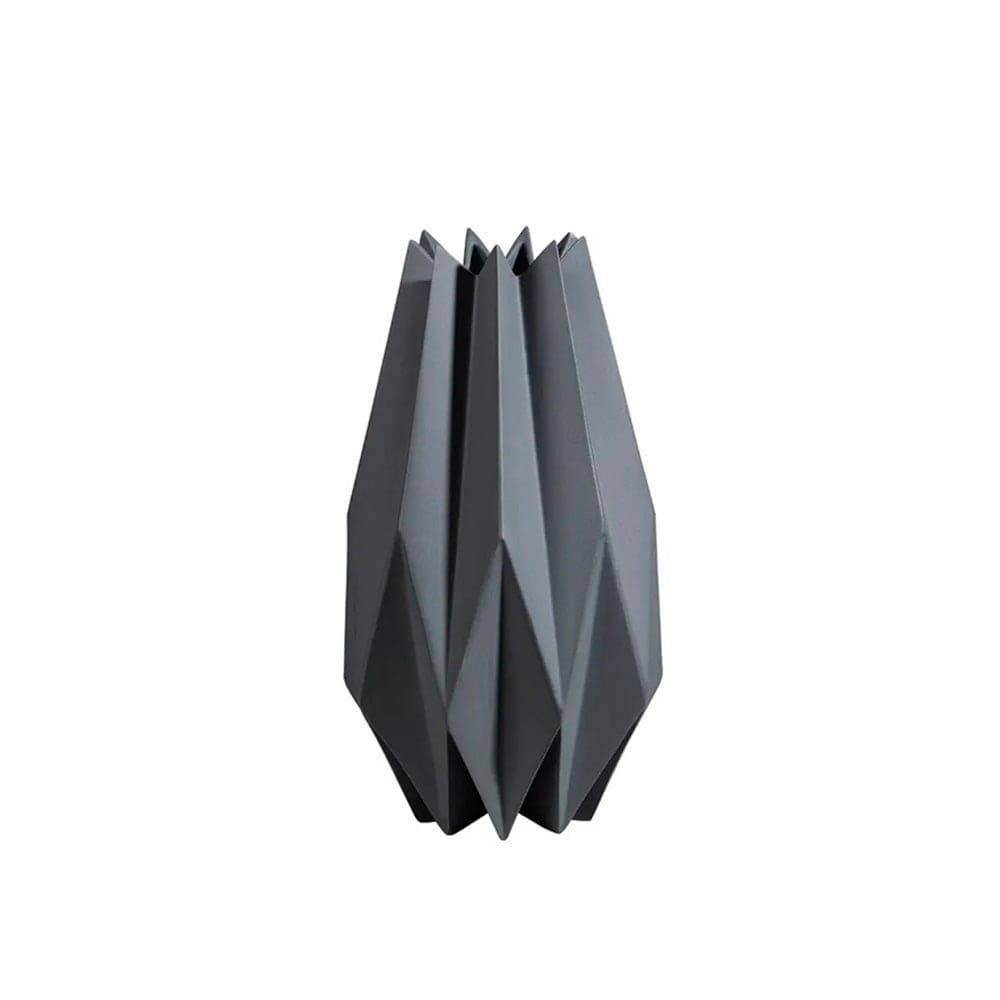 Enhabit Origami Porcelain Vase Tall - Grey