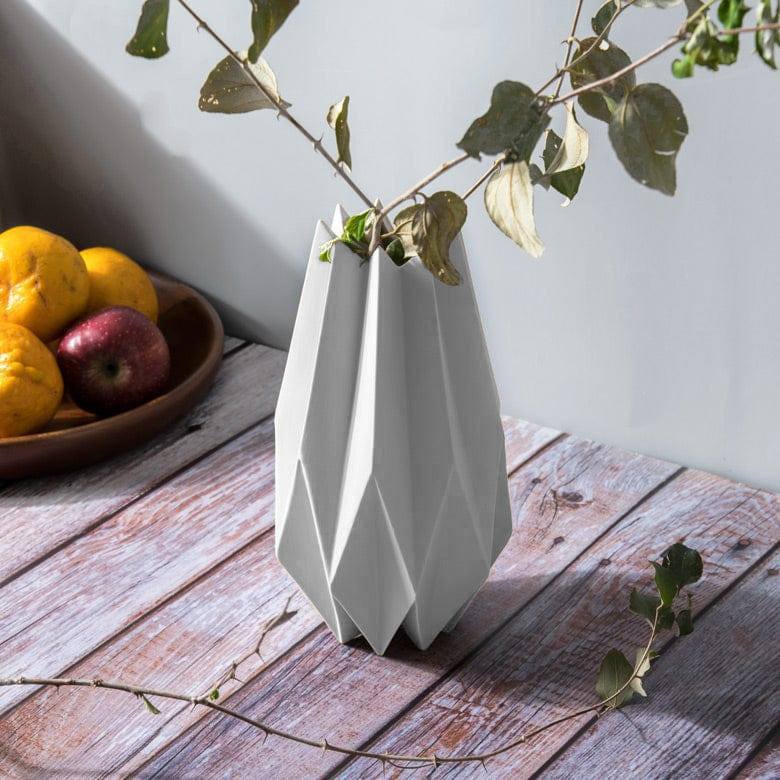 Enhabit Origami Porcelain Vase Tall - White