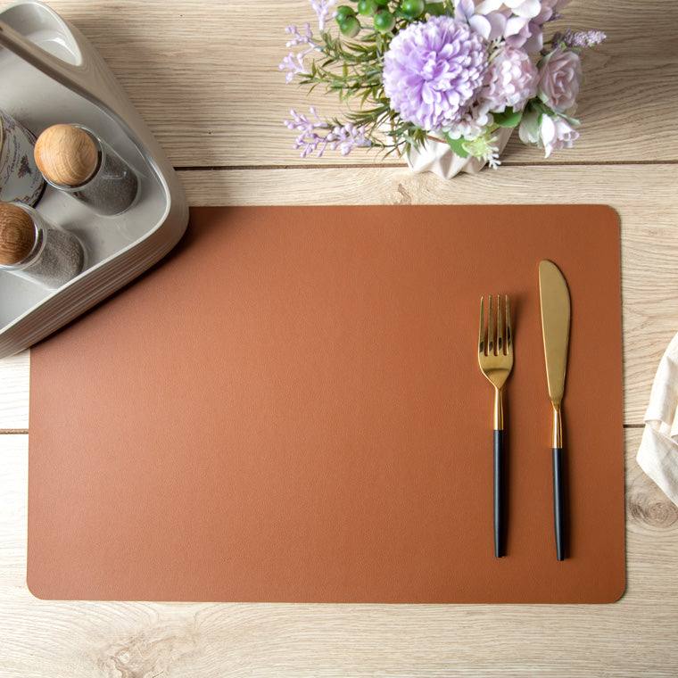 Enhabit Phylo Rectangular Placemats, Set of 6 - Dark Brown