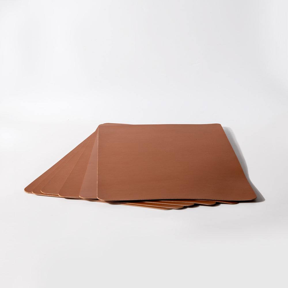 Enhabit Phylo Rectangular Placemats, Set of 6 - Dark Brown