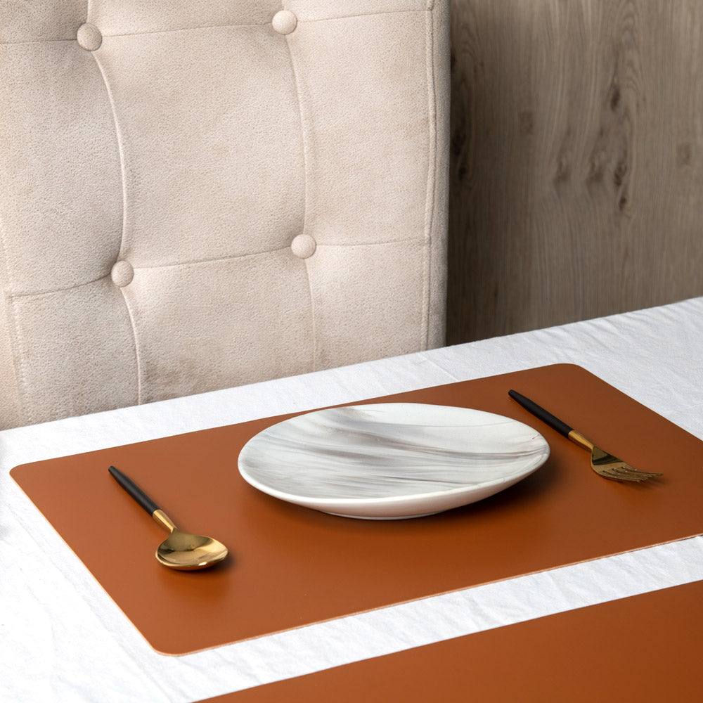 Enhabit Phylo Rectangular Placemats, Set of 6 - Dark Brown