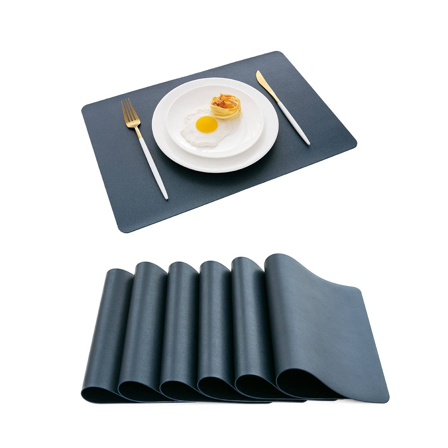 Enhabit Phylo Rectangular Placemats, Set of 6 - Navy Blue