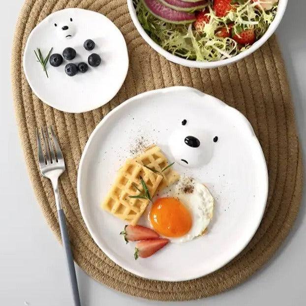 Enhabit Polar Bear Ceramic Plate - White