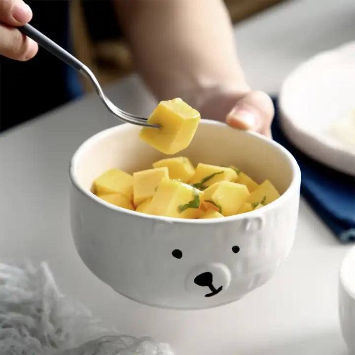 Enhabit Polar Bear Ceramic Small Bowl - White