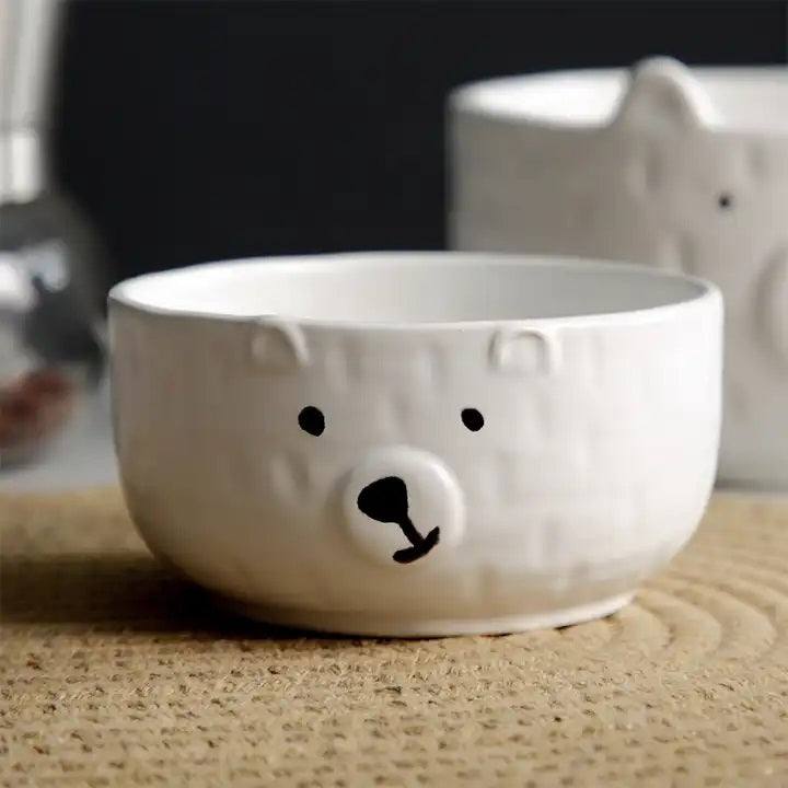 Enhabit Polar Bear Ceramic Small Bowl - White