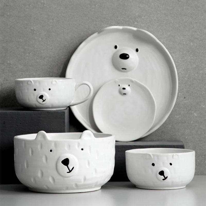 Enhabit Polar Bear Ceramic Small Bowl - White