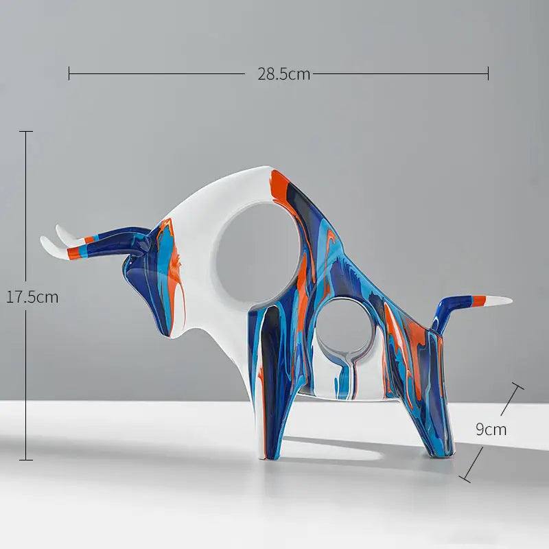 Enhabit Prime Bull Decorative Sculpture - Splash Blue