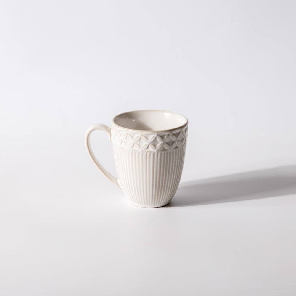 Enhabit Primrose Ceramic Mug - Chiffon White