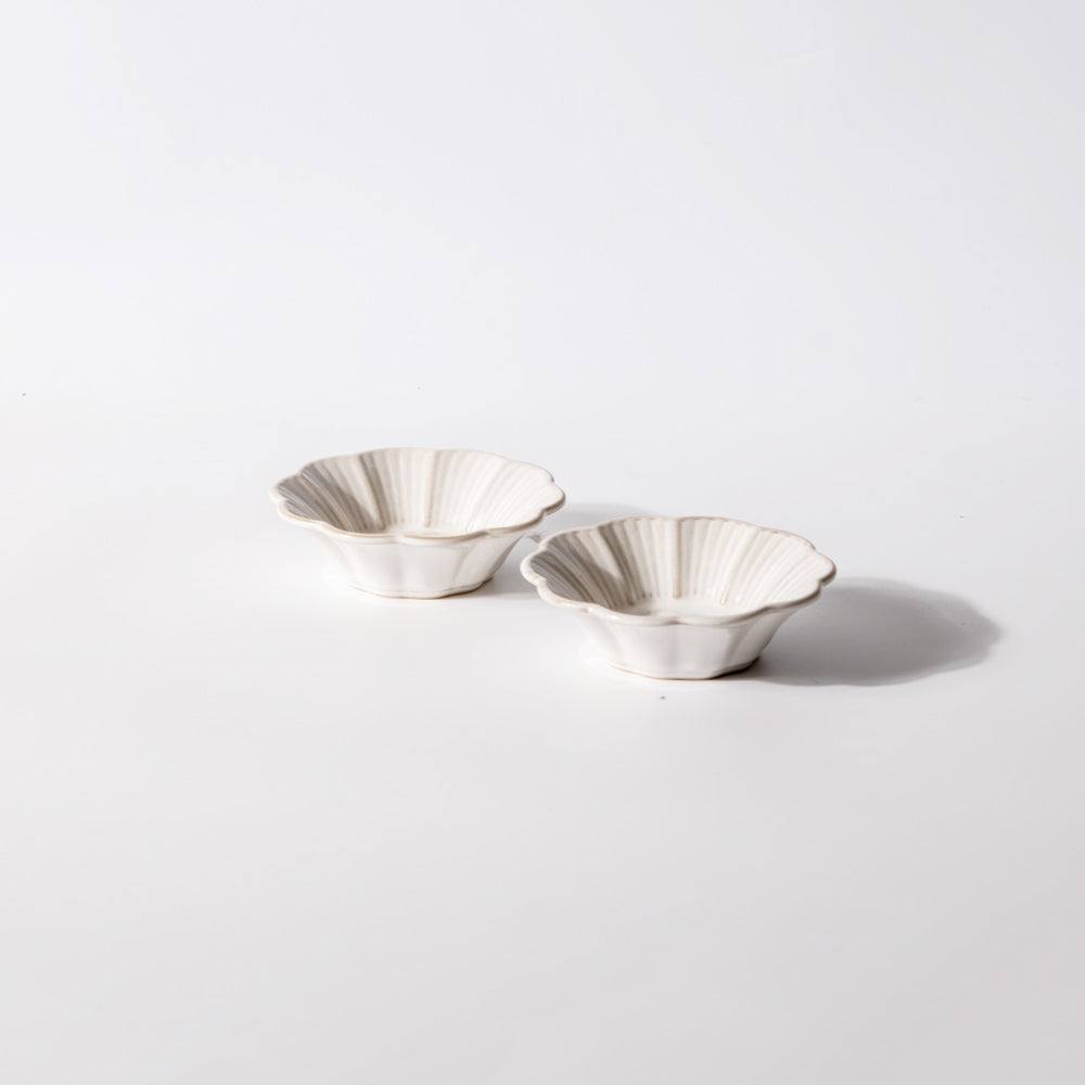 Enhabit Primrose Dip Bowls, Set of 2 - Chiffon White