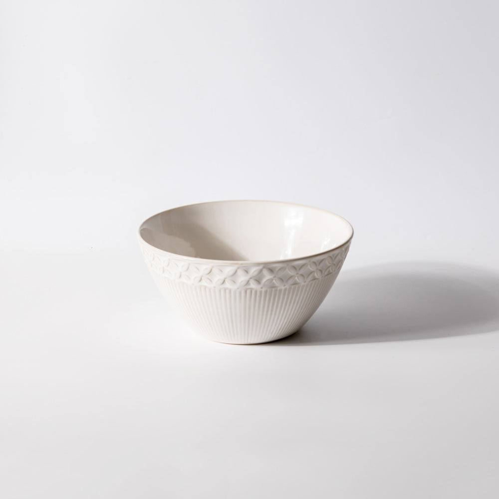 Enhabit Primrose Large Serving Bowl - Chiffon White