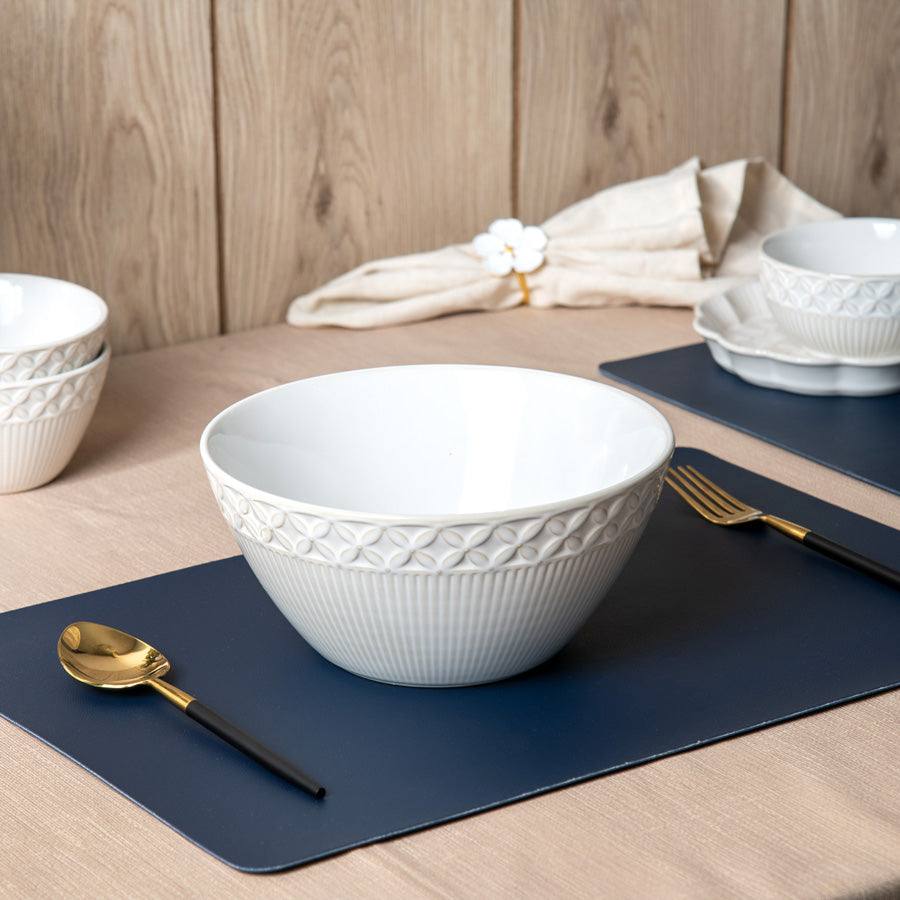 Enhabit Primrose Large Serving Bowl - Chiffon White