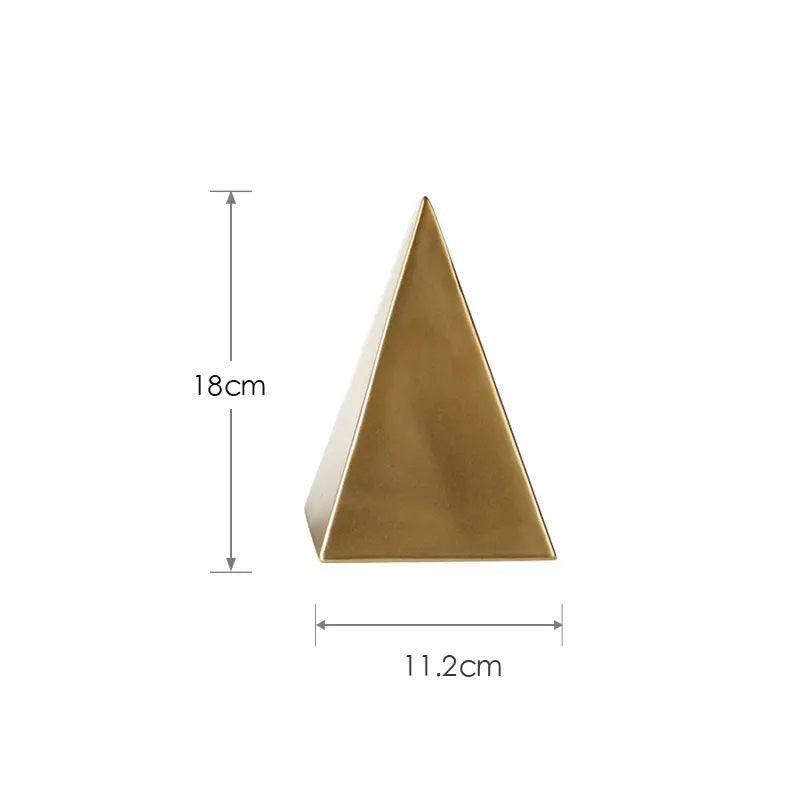 Enhabit Pyramid Decorative Sculpture - Brass