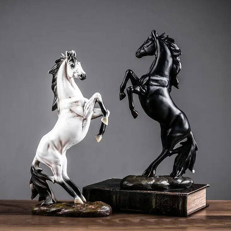 Enhabit Rearing Horse Decorative Sculpture - Black