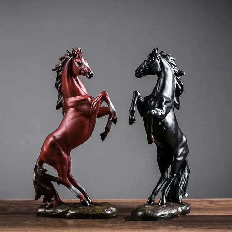 Enhabit Rearing Horse Decorative Sculpture - Black