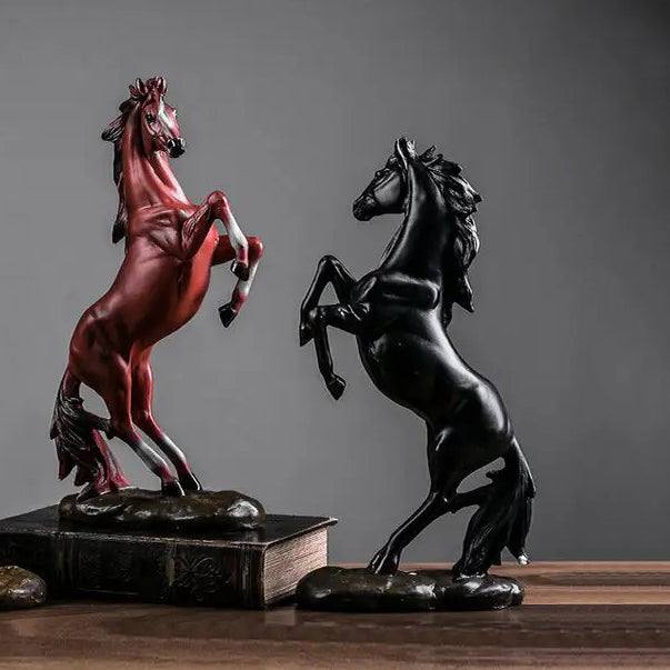 Enhabit Rearing Horse Decorative Sculpture - Black