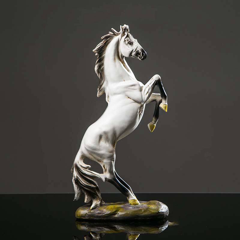 Enhabit Rearing Horse Decorative Sculpture - Vintage White
