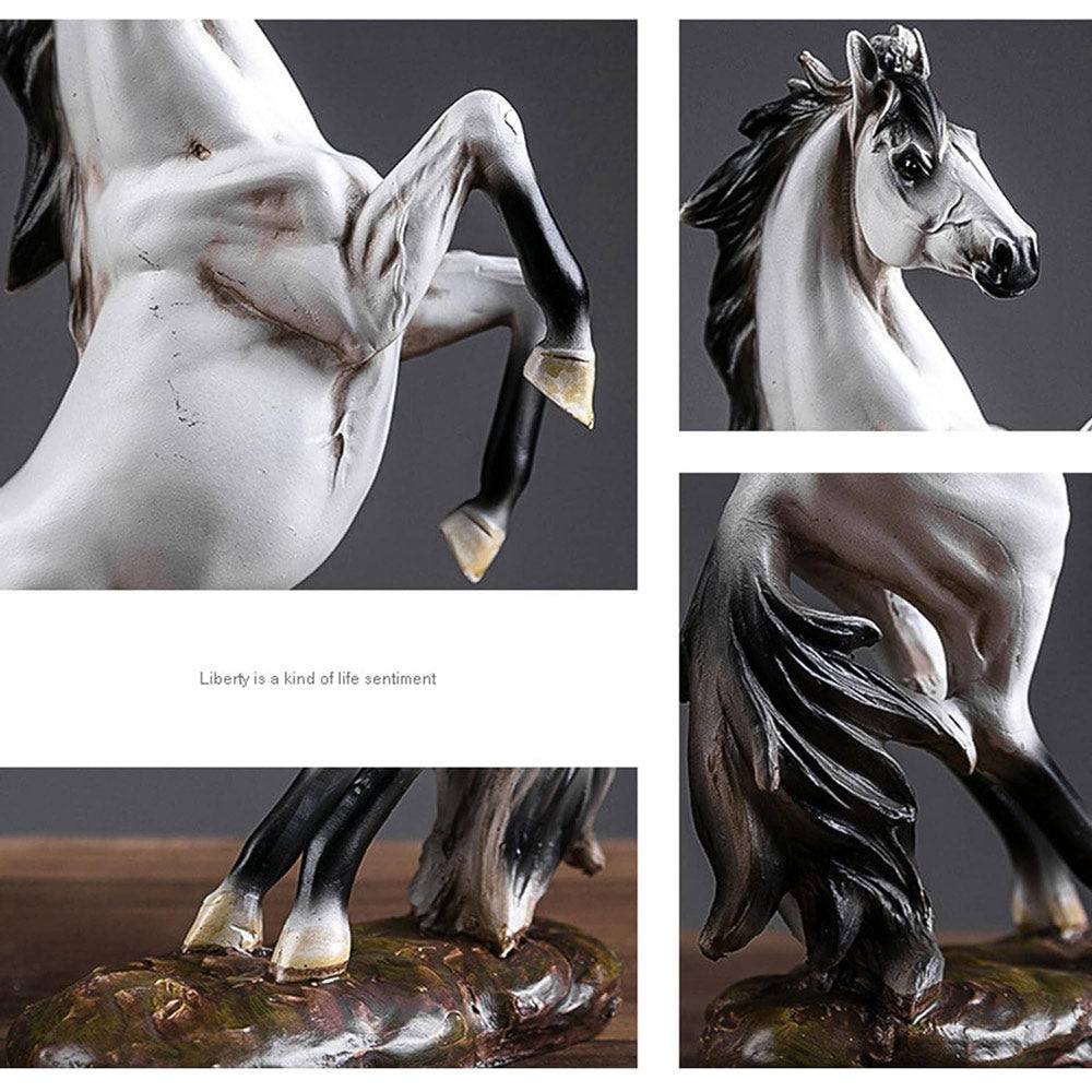 Enhabit Rearing Horse Decorative Sculpture - Vintage White