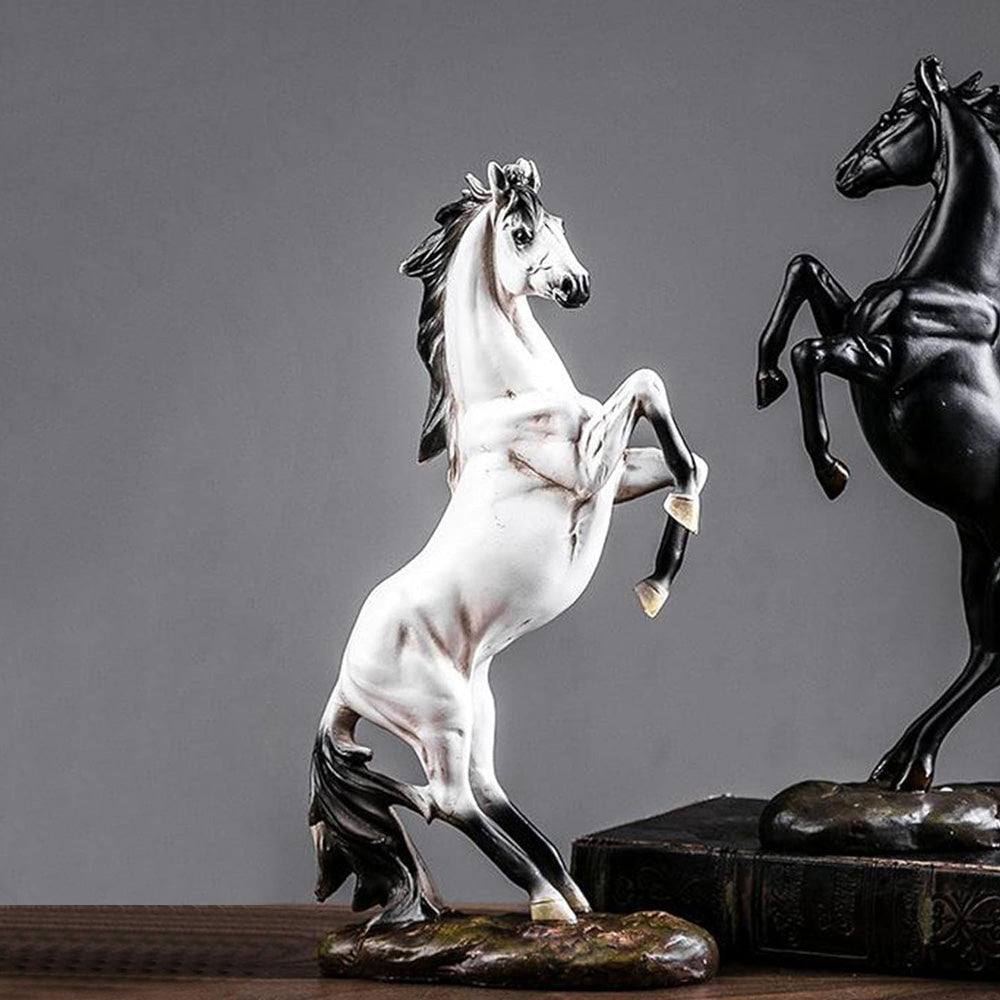Enhabit Rearing Horse Decorative Sculpture - Vintage White