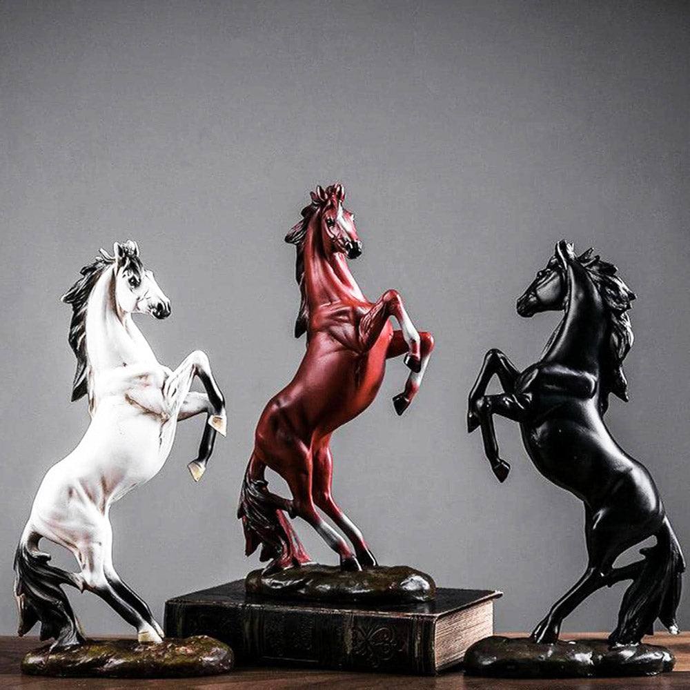 Enhabit Rearing Horse Decorative Sculpture - Vintage White