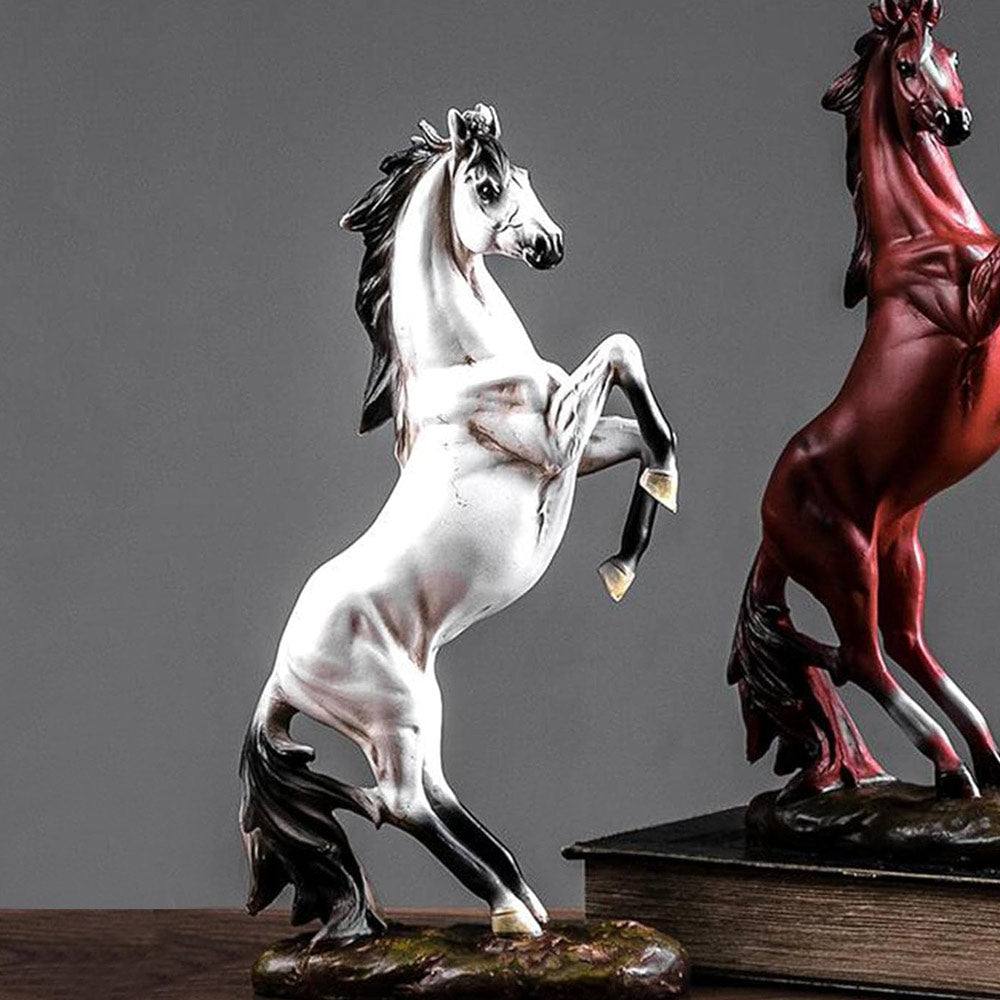 Enhabit Rearing Horse Decorative Sculpture - Vintage White