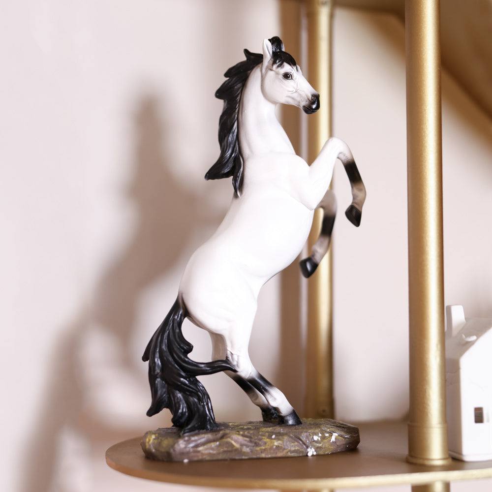 Enhabit Rearing Horse Decorative Sculpture - Vintage White