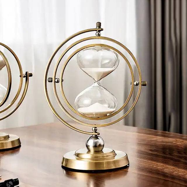 Enhabit Retro Hourglass with Metal Stand - Brass