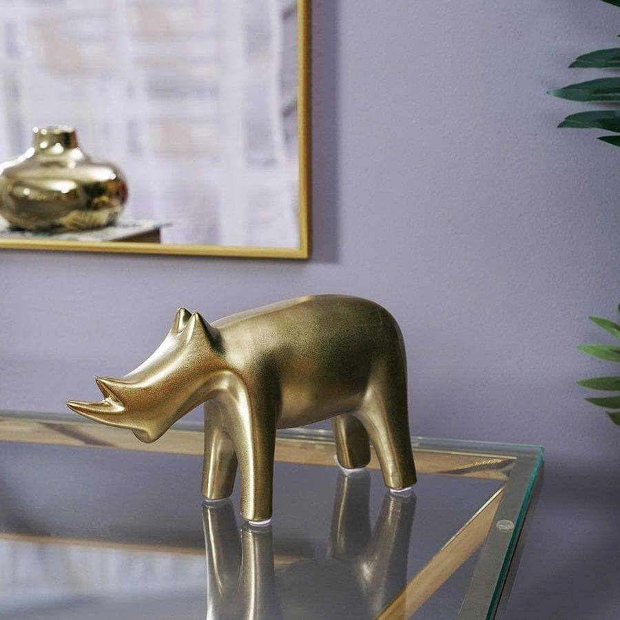 Enhabit Rhino Decor Accent - Gold