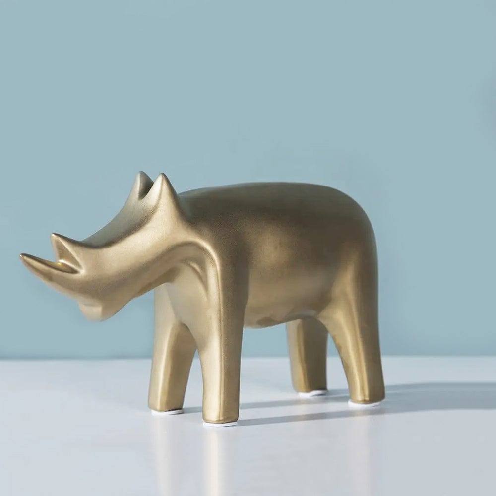 Enhabit Rhino Decor Accent - Gold