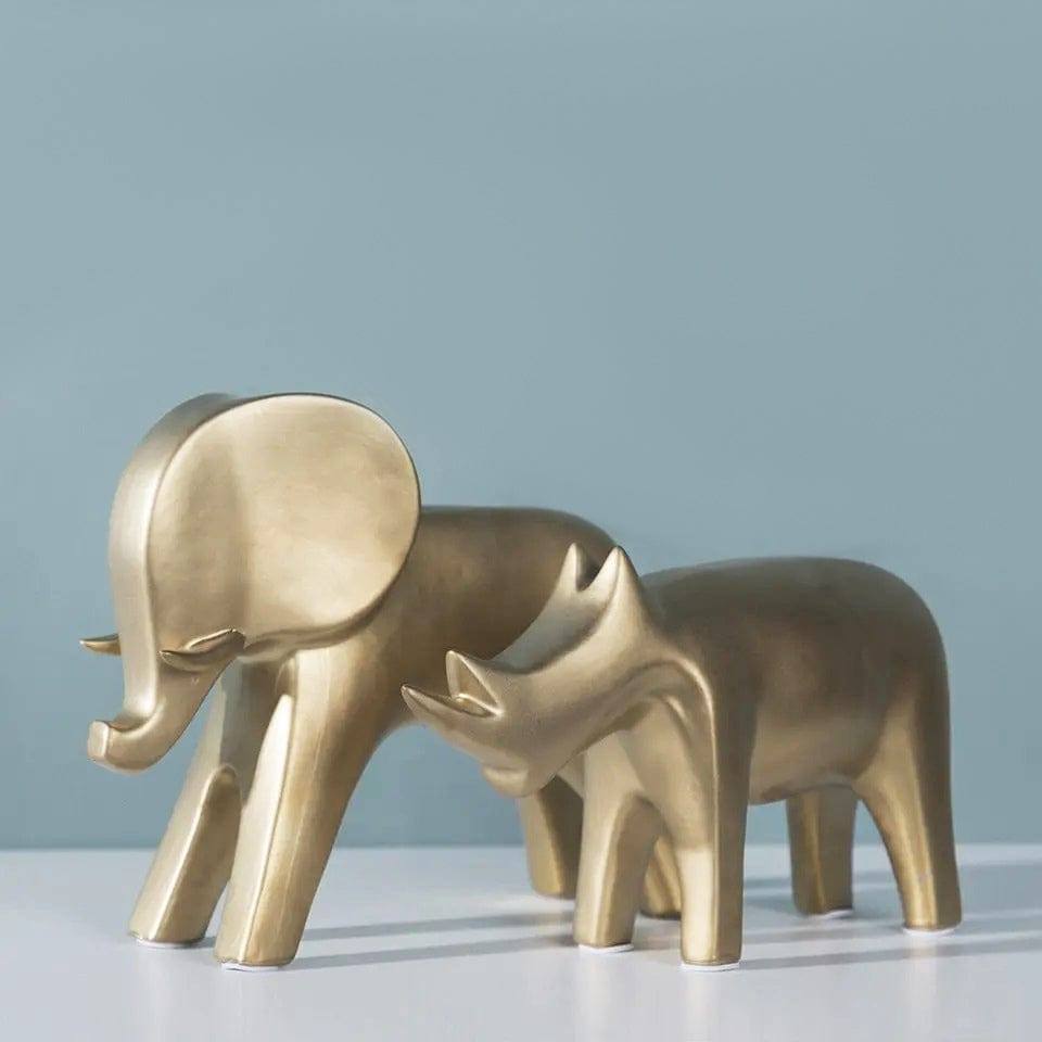 Enhabit Rhino Decor Accent - Gold