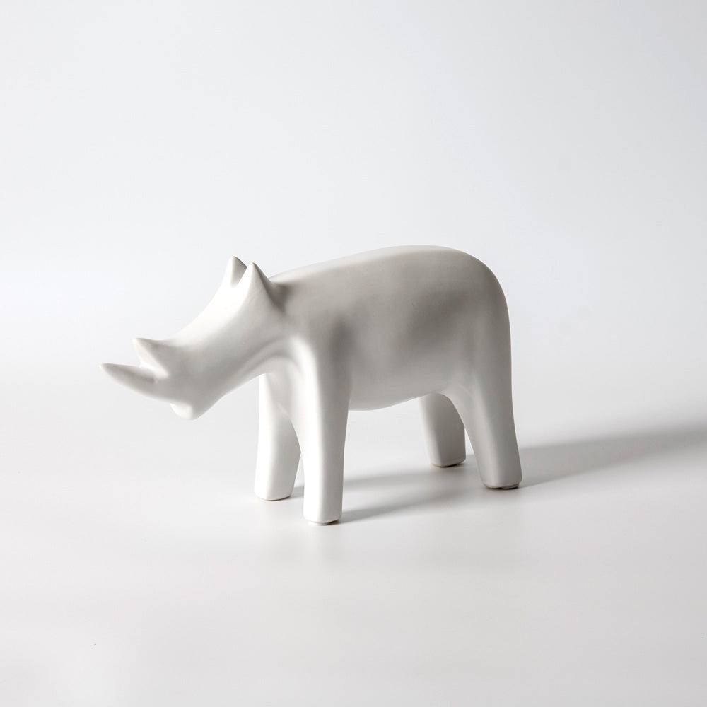 Enhabit Rhino Decor Accent - White