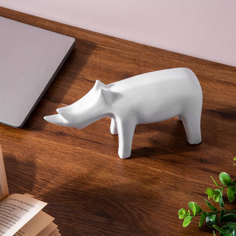 Enhabit Rhino Decor Accent - White