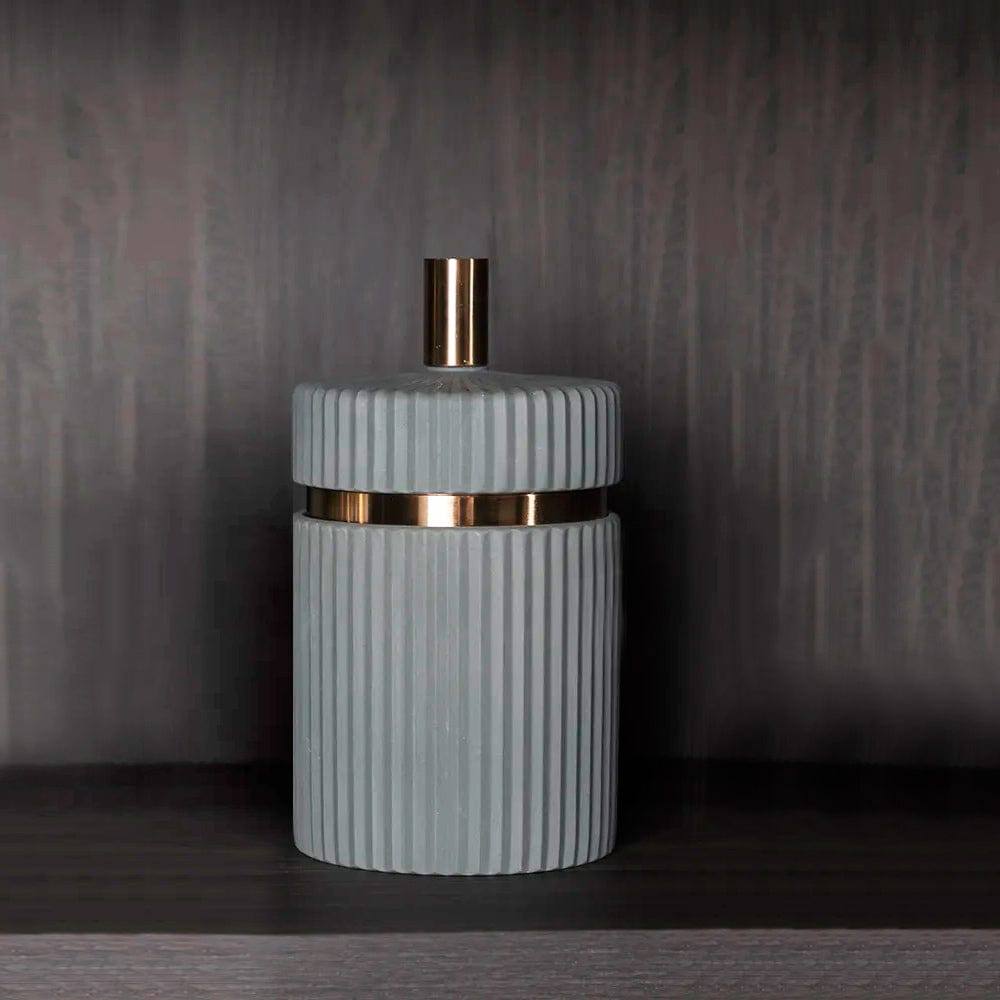 Enhabit Ridge Decorative Jar - Grey