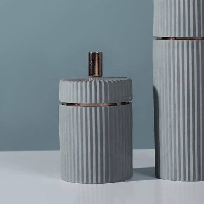 Enhabit Ridge Decorative Jar - Grey