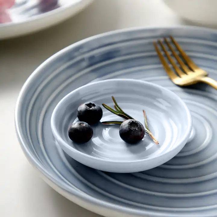 Enhabit Ripple Small Dip Plates, Set of 2 - Blue