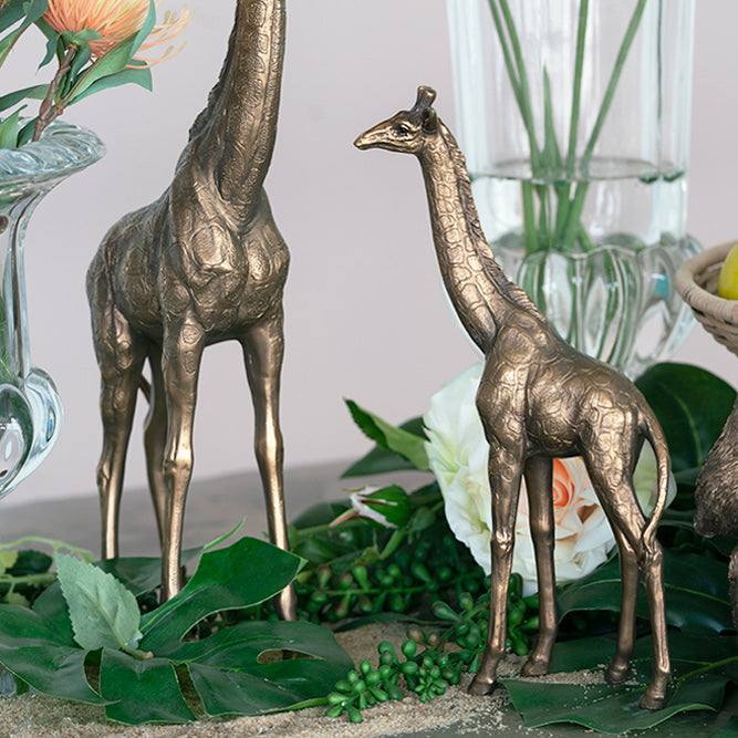 Enhabit Savannah Giraffe Decorative Sculpture Medium - Vintage Gold