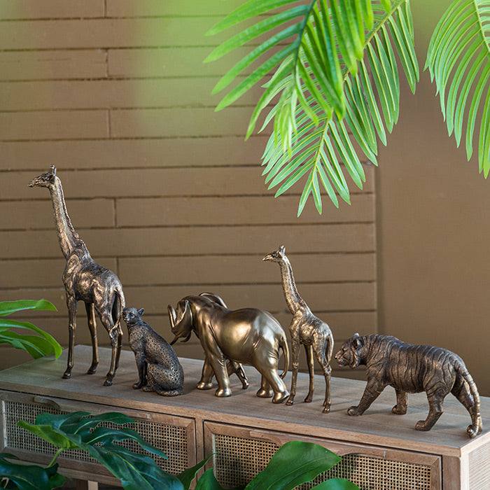Enhabit Savannah Giraffe Decorative Sculpture Medium - Vintage Gold