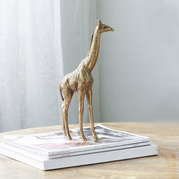 Enhabit Savannah Giraffe Decorative Sculpture Medium - Vintage Gold