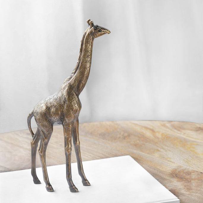 Enhabit Savannah Giraffe Decorative Sculpture Medium - Vintage Gold
