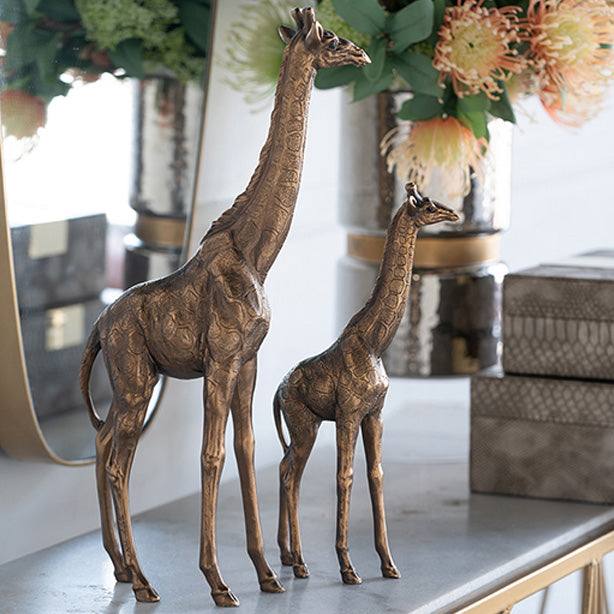 Enhabit Savannah Giraffe Decorative Sculpture Medium - Vintage Gold