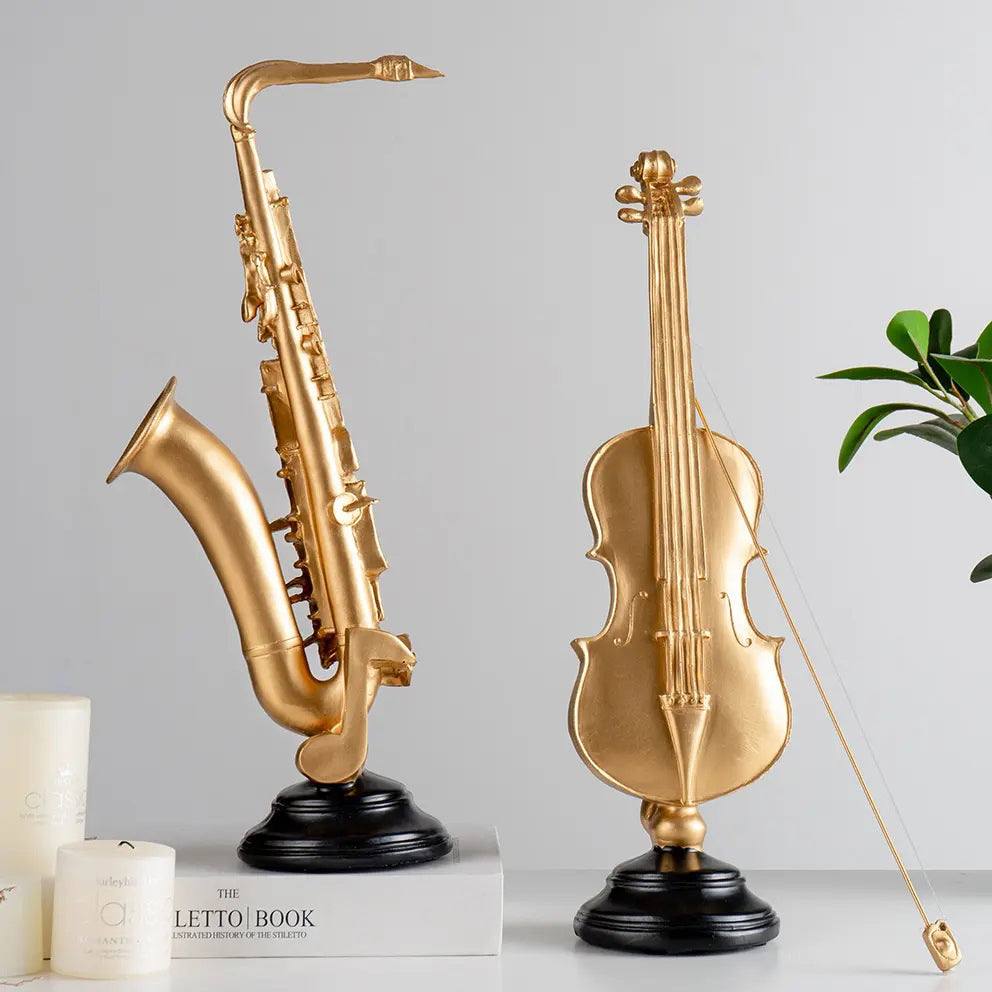 Enhabit Saxophone Decorative Accent - Gold