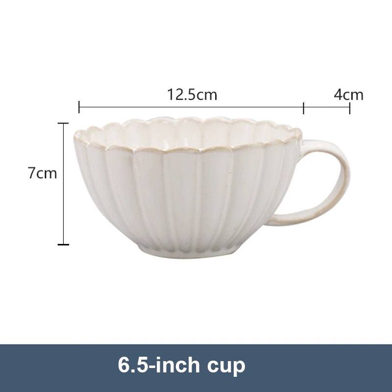 Enhabit Scallop Cups & Saucers, Set of 2 - Ivory