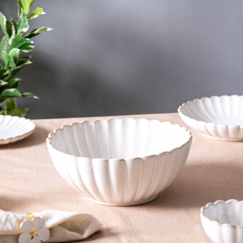 Enhabit Scallop Large Bowl - Ivory