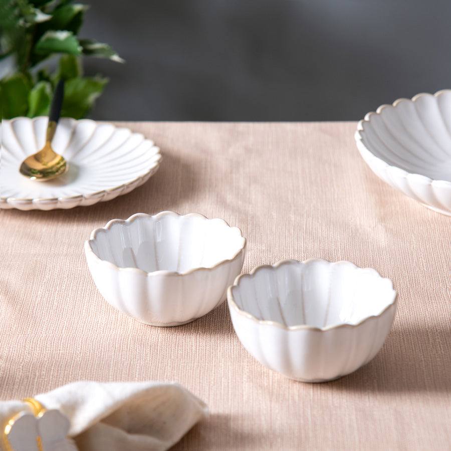 Enhabit Scallop Small Bowls, Set of 2 - Ivory