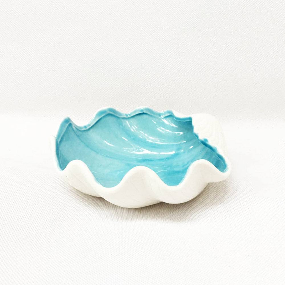 Enhabit Seashell Trinket Tray - White & Blue