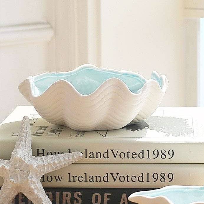 Enhabit Seashell Trinket Tray - White & Blue