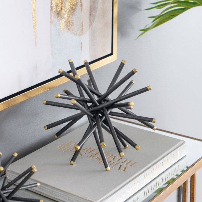 Enhabit Spiked Decorative Accents, Set of 3 - Black Gold