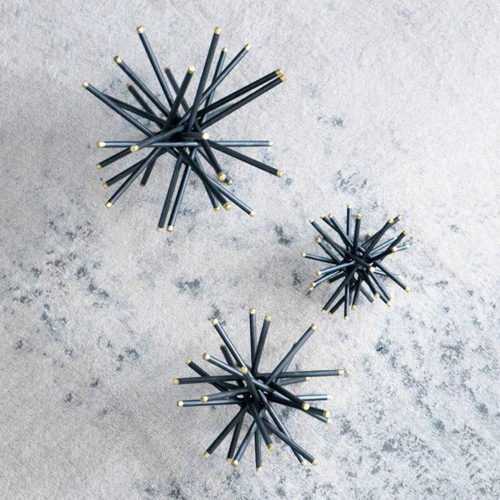 Enhabit Spiked Decorative Accents, Set of 3 - Black Gold